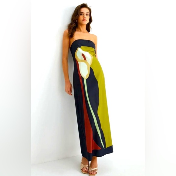 Commense Dresses & Skirts - Commense Multicolor Strapless Maxi Dress